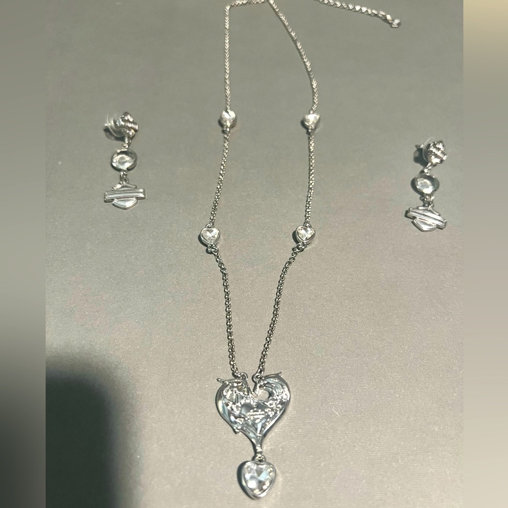 Harley Davidson necklace and earrings